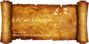 Löwi Klaudia névjegykártya